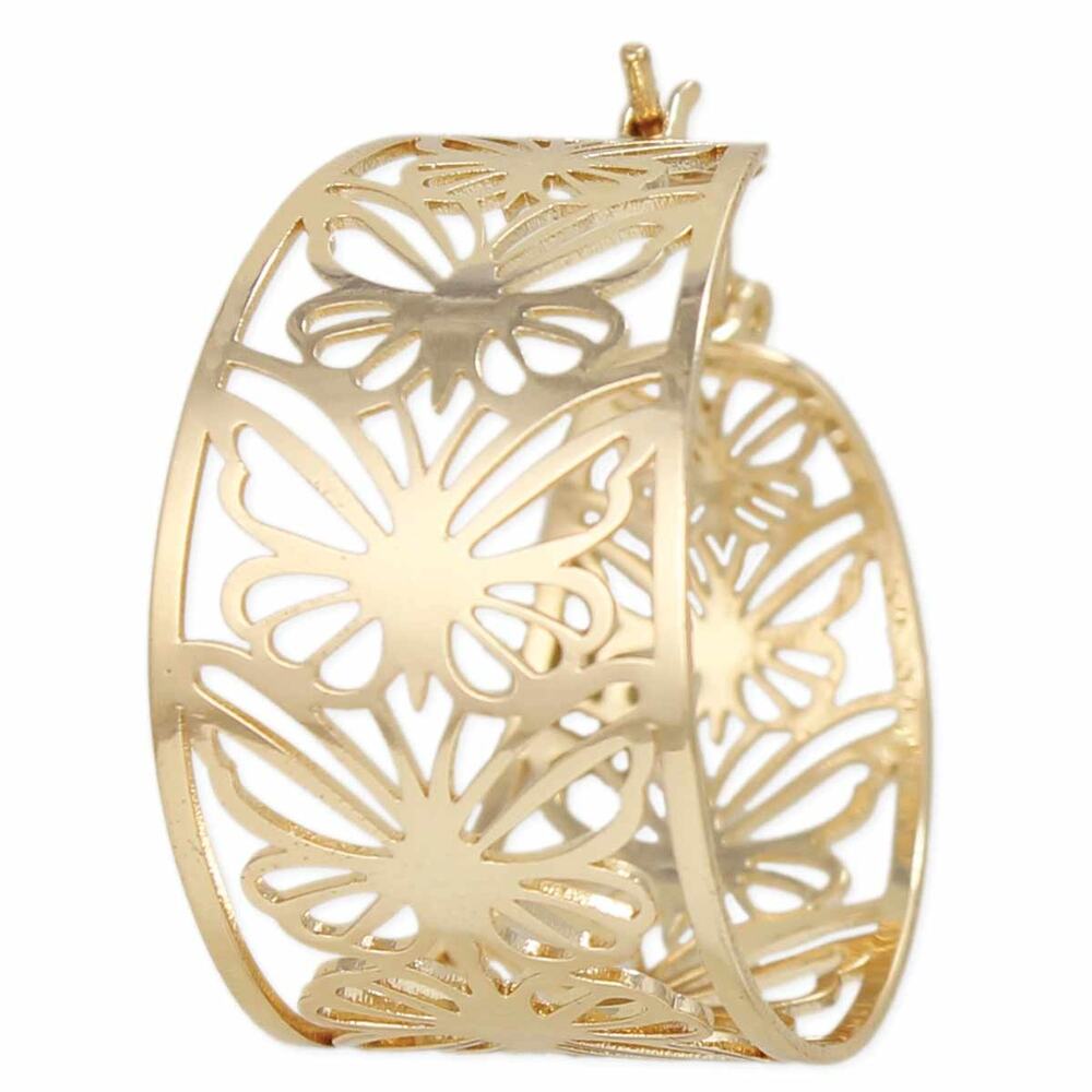 Butterfly Cutout Gold Hoop Earrings